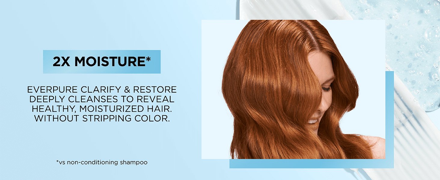 L'Oréal Paris EverPure Sulfate-Free Clarify and Restore Shampoo and Conditioner, Deep Cleanse and Moisture Claim